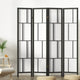z 4 Panel Wooden Privacy Room Divider Office Screen Stand Partition - Black
