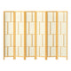 6 Panel Wooden Privacy Room Divider Office Screen Stand Partition - Natural