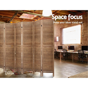 8 Panel Room Divider Privacy Screen Folding Partition Home Office Brown - Dodosales