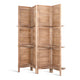 4 Panel Room Divider Privacy Screen With Shelves Folding Partition Home Office Brown - Dodosales