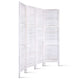 4 Panel Room Divider Privacy Screen With Shelves Folding Partition Home Office White - Dodosales