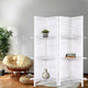 4 Panel Room Divider Privacy Screen With Shelves Folding Partition Home Office White - Dodosales