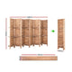 8 Panel Room Divider Privacy Screen With Shelves Folding Partition Home Office Brown - Dodosales