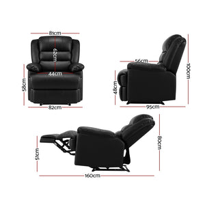 PU Leather Recliner Armchair Reclining Sofa Chair Lazy Boy Style Seat - Dodosales
