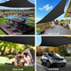 280GSM Shadecloth Canopy Shade Sail Shade Cloth Rectangle Black 4 x 6m - Dodosales