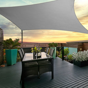 280GSM Shadecloth Canopy Shade Sail Shade Cloth Rectangle Grey 5 x 6m - Dodosales