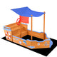 Pirate Ship Sandpit Boat Sand Pit With Canopy Cover Treated Timber Play Sand Pit - Dodosales