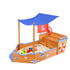 z Pirate Ship Sandpit Boat Sand Pit With Canopy Cover Treated Timber Play Sand Pit