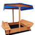 Wooden Outdoor Sand Box Set Canopy Shade Sand Pit Kids Play Sandpit