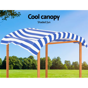 Kids Sandpit Outdoor Toys Wooden Large Sand Pit Water Box Canopy 149cm