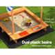 Kids Sandpit Outdoor Toys Wooden Large Sand Pit Water Box Canopy 149cm