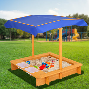 Outdoor Canopy Sand Pit Sand Box Shade Sandpit Kids Play - Dodosales