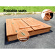 Outdoor Kids Wooden Sandpit Sand Pit Bench Seat Cover - Dodosales