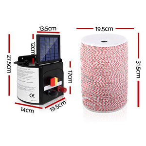 5KM Solar Electric Fence Energiser Energizer Poly Fencing Wire Tape