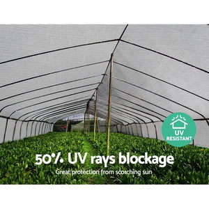 Shade Sail Cloth Mesh 50% UV Block Greenhouse Pool Patio Carport 3.66 x 10M White