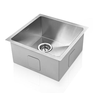 51cm Stainless Steel Kitchen Sink Under/Topmount Sinks Bowl Silver - Dodosales