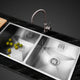865 x 440mm Double Kitchen Stainless Steel Sink Satin Finish Drop In Flush Under Mount - Dodosales