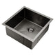 Stainless Steel Basin Kitchen Tub Bowl Square 44 x 44cm Silver Black - Dodosales