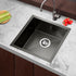44cm Stainless Steel Kitchen Sink Basin Bowl Under/Top/Flush Mount Black