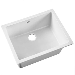 61 x 47cm Sink Granite Stone Kitchen Basin Tub Top Undermount White - Dodosales