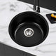 43 x 20cm Round Sink Granite Stone Kitchen Basin Tub Black - Dodosales