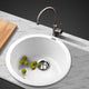 43 x 20cm Round Sink Granite Stone Kitchen Basin Tub White - Dodosales