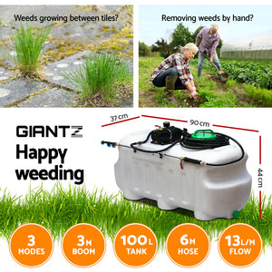 ATV Garden Weed Sprayer Pump Boom Spray Jet Stream Pesticide Fertilise 100L Tank