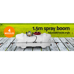 ATV Garden Weed Sprayer W/ Trailer Rear Boom Water Weed Fertilise Pump Spray 60L Tank