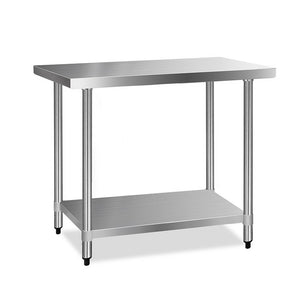 z Commercial 430 Stainless Steel Kitchen Bench Table Home Food Prep 1219 x 610mm - Dodosales