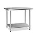 Commercial 430 Stainless Steel Kitchen Bench Table Home Food Prep 1219 x 610mm