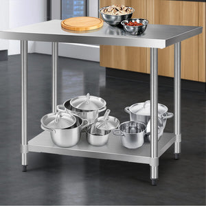 z Commercial 430 Stainless Steel Kitchen Bench Table Home Food Prep 1219 x 610mm - Dodosales