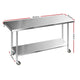 Commercial Stainless Steel Kitchen Bench Table Home Food Prep On Wheels - 1829 x 762mm - Dodosales