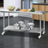 Commercial Stainless Steel Kitchen Bench Table Home Food Prep On Wheels - 1829 x 762mm