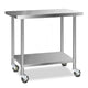z Commercial Stainless Steel Kitchen Bench Table Home Food Prep On Wheels - 1219MM x 610MM - Dodosales
