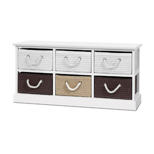6 Basket Storage Bench Shoe Organiser Drawers Chest Cabinet Rack Box Shelf Stool - Dodosales