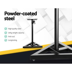 2x Surround Sound Speaker Monitor Stand Studio Adjustable Height 120CM - Black - Dodosales