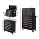 16 Drawers Toolbox Tool Chest & Trolley Box Cabinet Cart Garage Storage Black - Dodosales