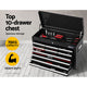 16 Drawers Toolbox Tool Chest & Trolley Box Cabinet Cart Garage Storage Black - Dodosales