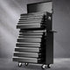Toolbox Tool Chest & Trolley Box Cabinet Cart Garage Storage 16 Drawers 2 in 1 Black - Dodosales