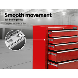 5 Drawer Mechanic Tool Box Storage Trolley Cart Cabinet Red - Dodosales