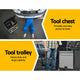 7 Drawer Tool Box Cabinet Chest Storage Garage Toolbox Organiser Set  Black and Grey - Dodosales