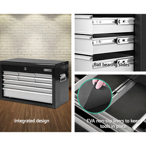 9 Drawer Mechanic Tool Box Storage Toolbox Chest - Black & Grey - Afterpay - Zip Pay - Dodosales -