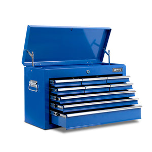 9 Drawer Tool Box Mechanic Storage Toolbox Chest Workshop Garage - Blue