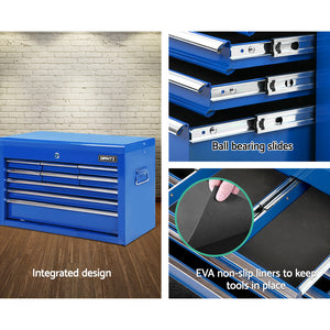 9 Drawer Tool Box Mechanic Storage Toolbox Chest Workshop Garage - Blue