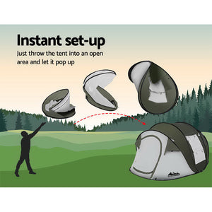 z Instant Pop Up Tent Camping Canopy Swag Family Hiking Dome Beach Hiking - Dodosales