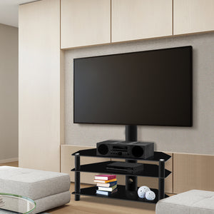 Floor TV Stand W/ Shelves VESA Standard LCD Plasma LED Home Office Unit - Dodosales