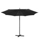 Black Outdoor Umbrella Shade Canopy Cantilevered Parasol Free Standing - Dodosales