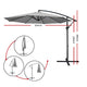 Grey Outdoor Umbrella Shade Canopy Cantilevered Parasol Free Standing - Dodosales