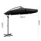 z Black Cantilevered Outdoor Umbrella Shade Canopy Parasol Free Standing - Dodosales