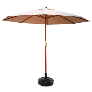 z 3M Outdoor Umbrella Pole With Base Shade Canopy Parasol Free Standing - Dodosales